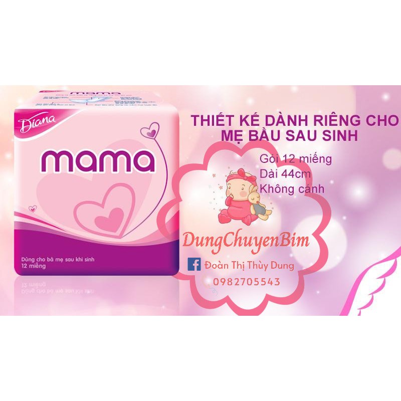 Bỉm sau sinh Diana Mama cho mẹ 12 miếng