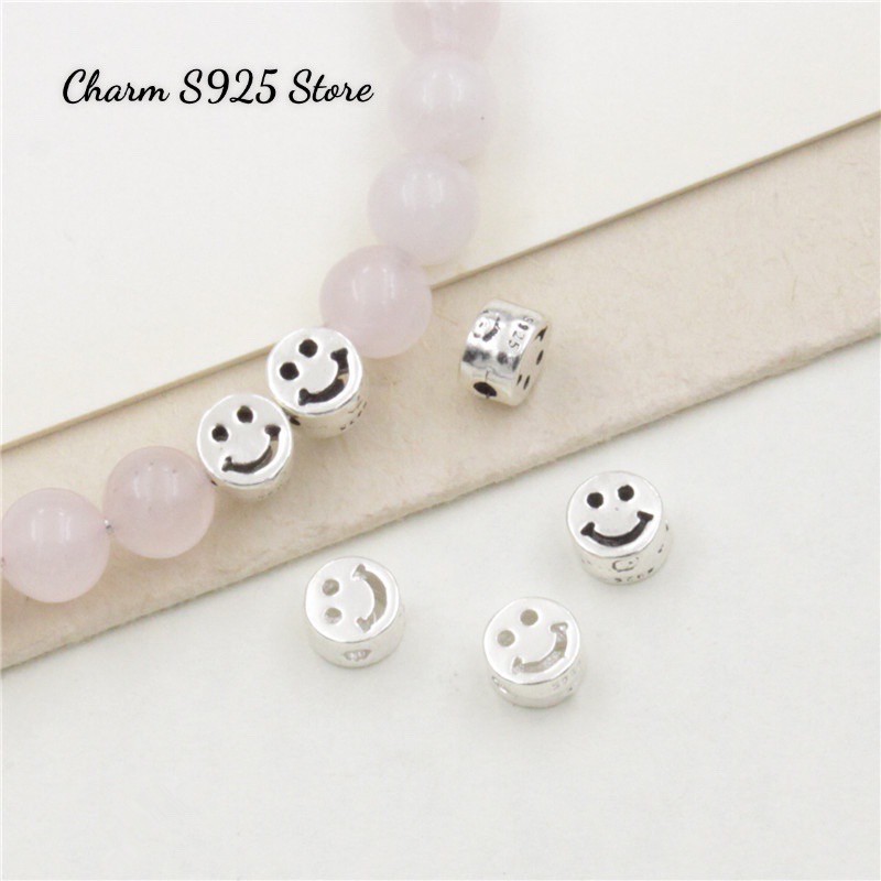 charm bạc mix đá mặt cười bạc s925 cao cấp