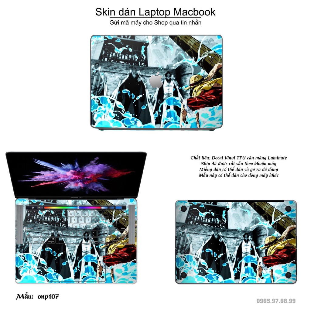 Skin dán Macbook mẫu One Piece (đã cắt sẵn, inbox mã máy cho shop)