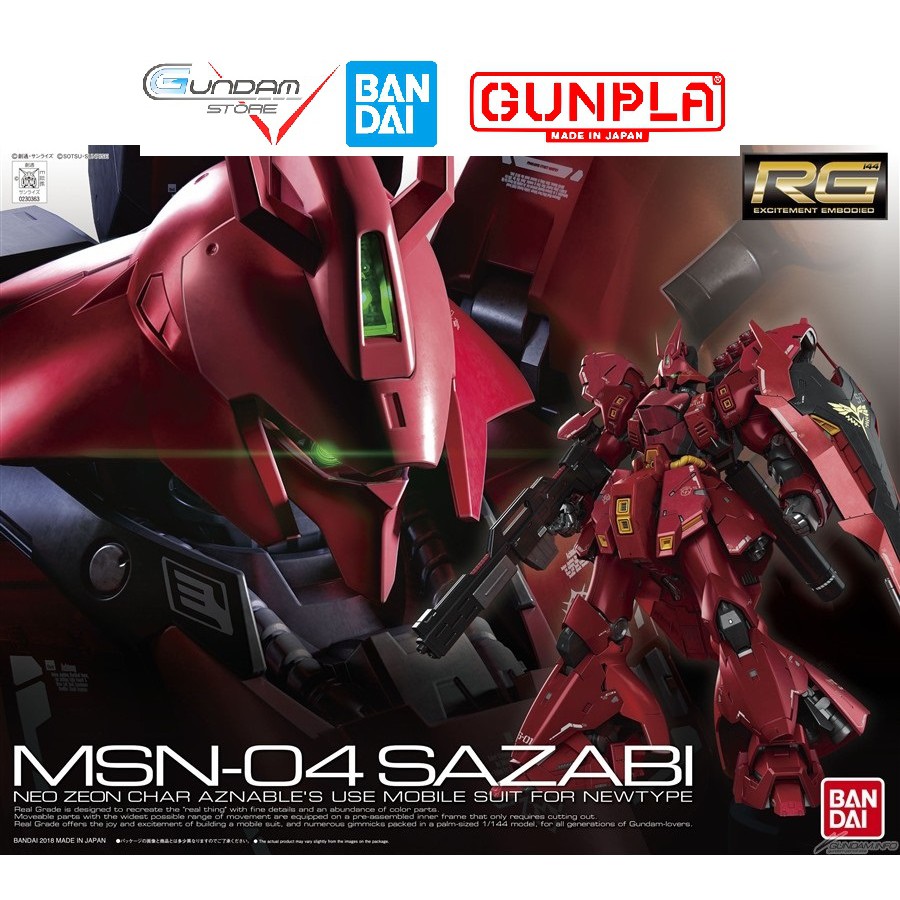 Gundam Bandai Rg Sazabi 1/144 Msn-04 Uc Mô Hình Nhựa Đồ Chơi Lắp Ráp Anime Nhật