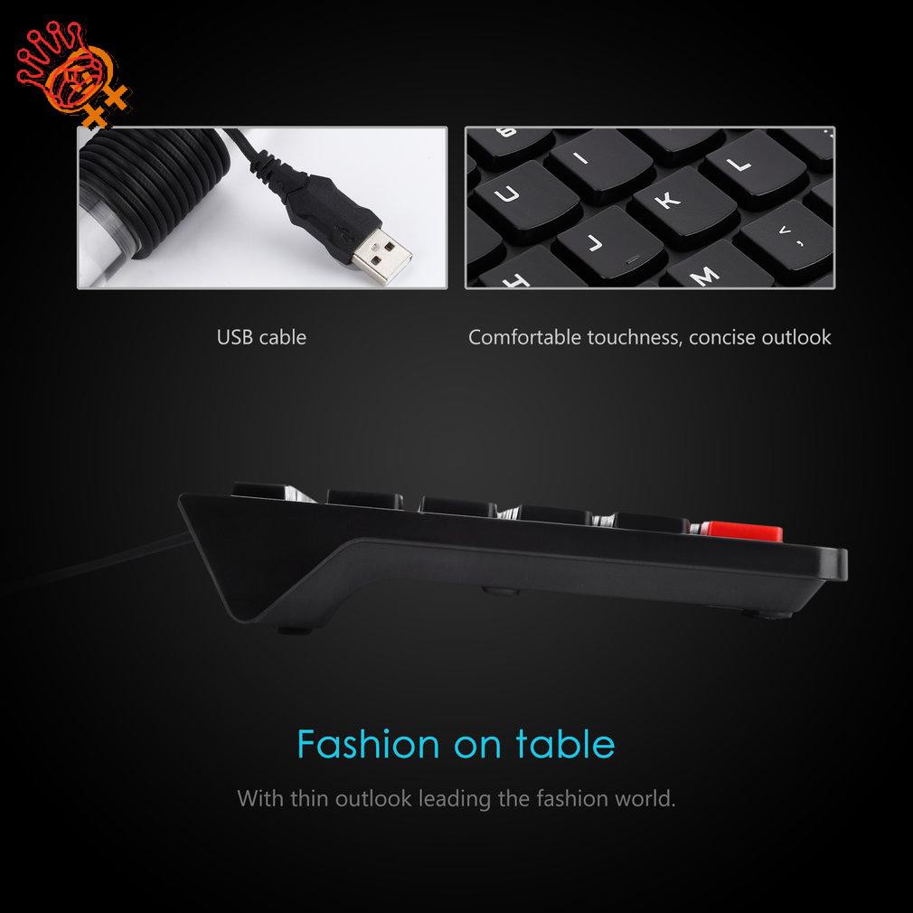 ✌Leshp Ultra-Thin Chocolate Wired Keyboard Desktop Office Home Games Slim Mute