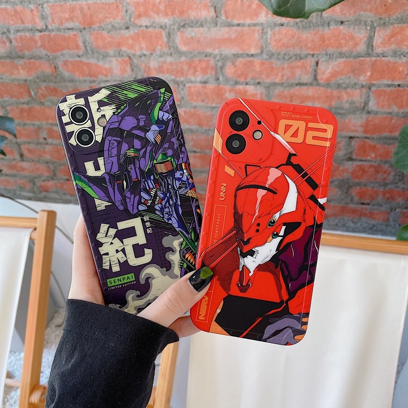 Ốp Cartoon Neon Genesis Evangelion Case Iphone 15 Pro Max 14 13 12 Pro 11 TPU Soft Cover