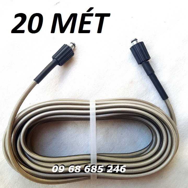 Dây rửa xe 10M ,15M , 20M áp lực cao 2 đầu to tặng kèm khớp ĐỒNG Dây áp lực xịt rửa điều hòa