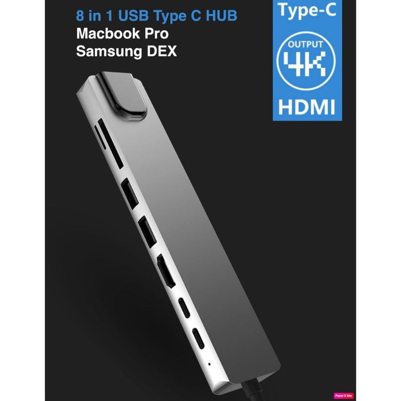 USB Type C - HUB mở rộng 4 in 1 5 in 1 HDMI, 2 USB A (hoặc 1 USB A + 1 VGA), 1 PD cho Laptop, Macbook, Samsung DEX