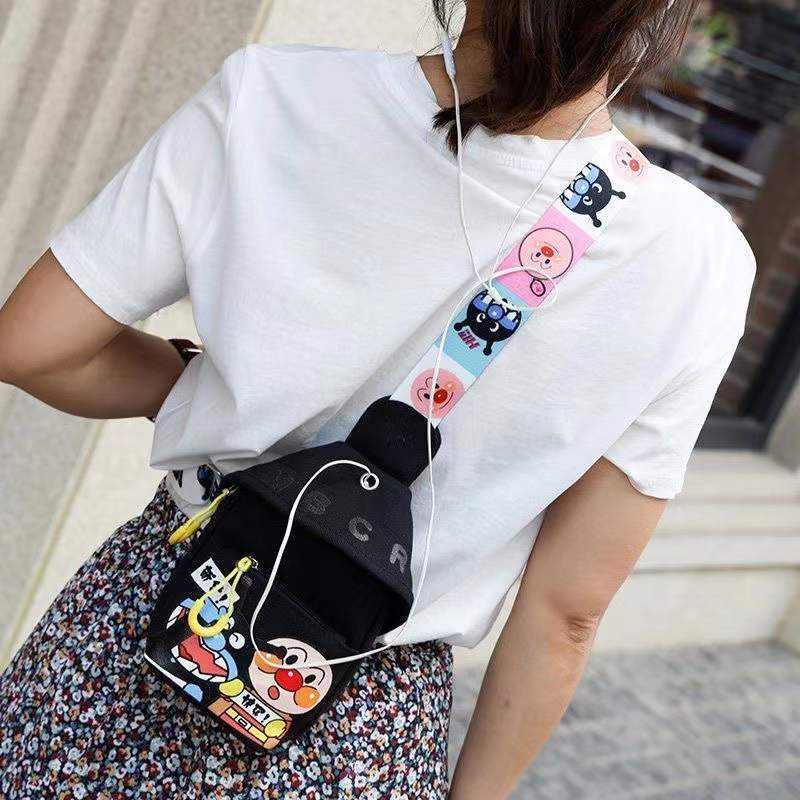 Túi Vải Canvas Đeo Chéo Họa Tiết Hoạt Hình Thời Trang Cho Bé Phong Cách Hàn Quốc