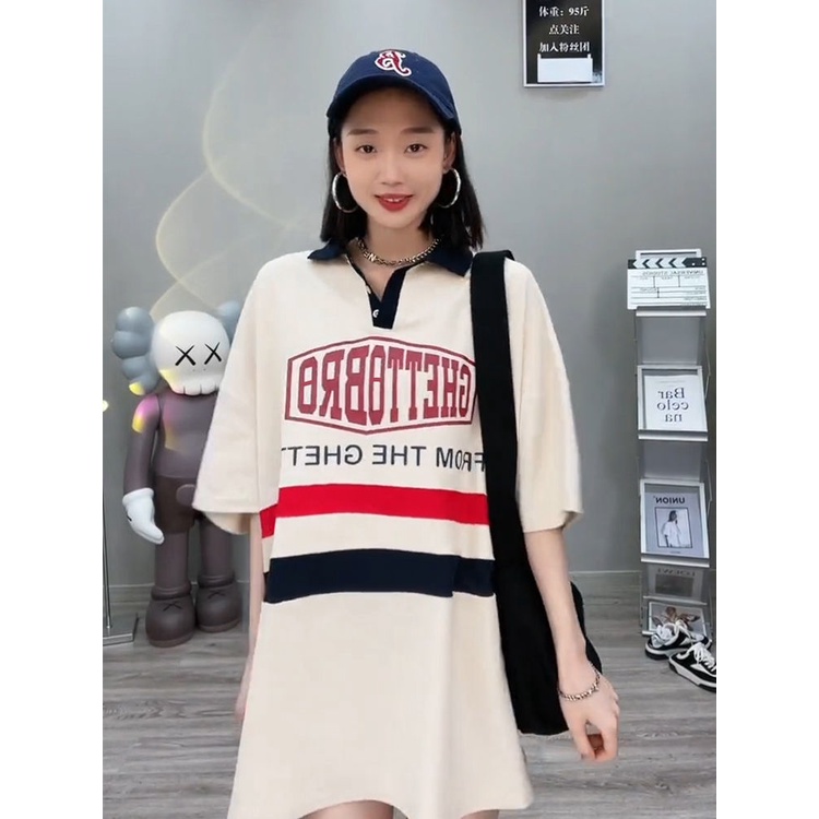 Áo Thun POLO Ngắn Tay Họa Tiết Sọc Ngang Phong Cách Hàn Quốc Mẫu Mới Dành Cho Nữ