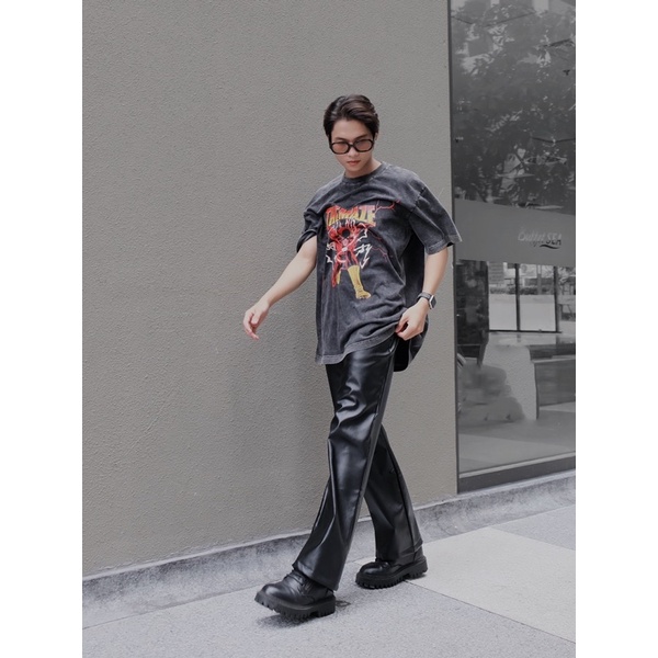 Quần da dáng rộng baggy/trouser THEMAZE