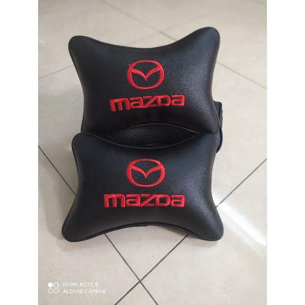 Bộ 2 chiếc Gối tựa đầu chống mỏi cổ khi ngồi xe ô tô - logo hãng xe Mazda ( gối ô tô)