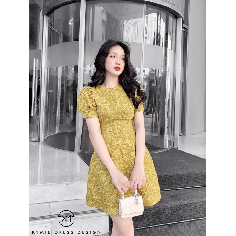 Đầm gấm🌷Hình thật 100%🌷Đầm gấm nơ lưng | BigBuy360 - bigbuy360.vn