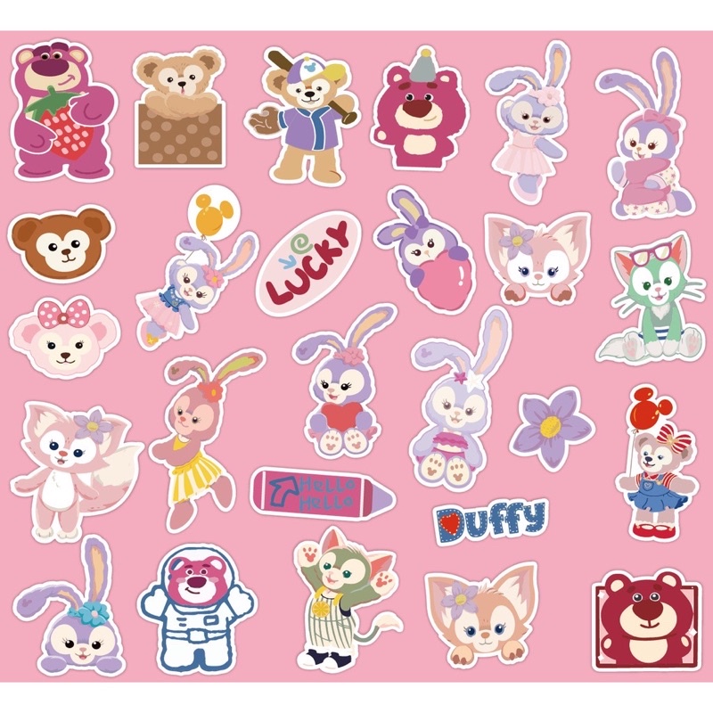 Sticker Gấu Dâu LOTSO, Thỏ Tím Cáo Hồng Siêu Dễ Thương