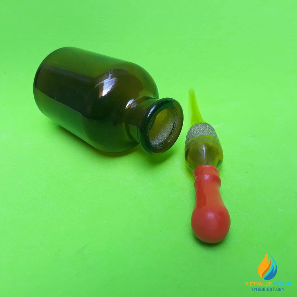 Chai đựng hóa chất có công tơ hút, màu hổ phách