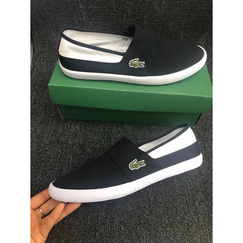 Giày lười vải canvas thời trang nam đơn giản phong cách cổ điển lacoste