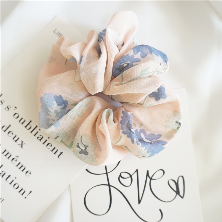 Dây buộc tóc Haimeikang vải chiffon kiểu tròn cỡ lớn màu sắc tươi tắn kiểu Hàn Nhật