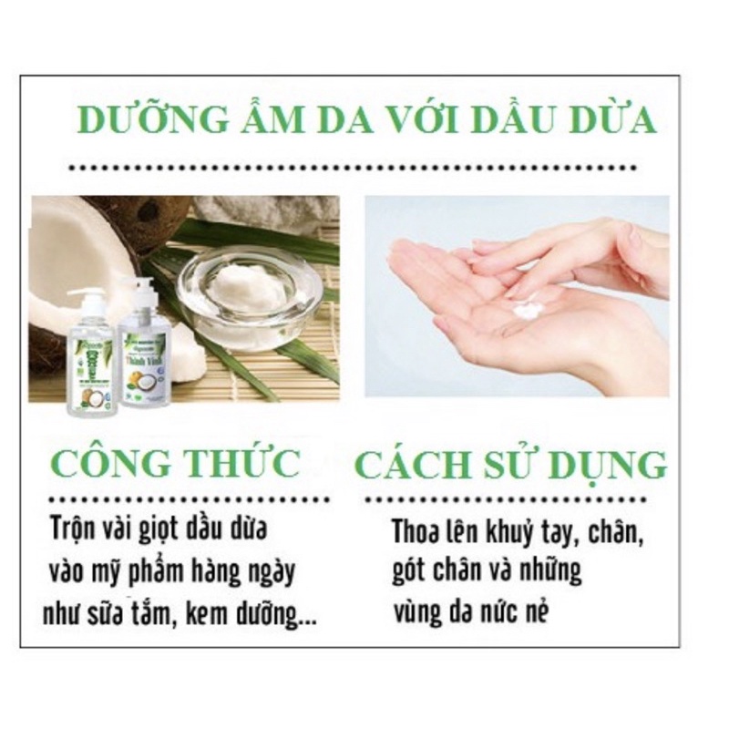 🌿 Dầu Dừa Làm Đẹp 100% Nguyên Chất Ép Lạnh Organic Vietcoco 30ml (Chính Hãng) 🌿