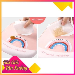 Yếm ăn dặm silicone 3D có máng hứng Muslin Tree