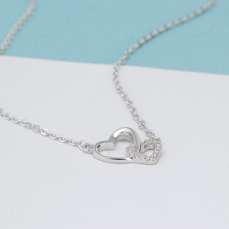 Vòng cổ Mặt Trái Tim Đính Đá Zircon Thời Trang Cho Nữ