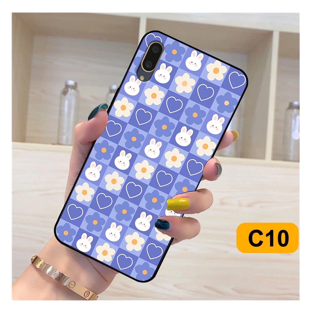 Ốp lưng Vivo V11 / V11i in hoạ tiết caro trái tim đen trắng, gấu bear cute đáng yêu