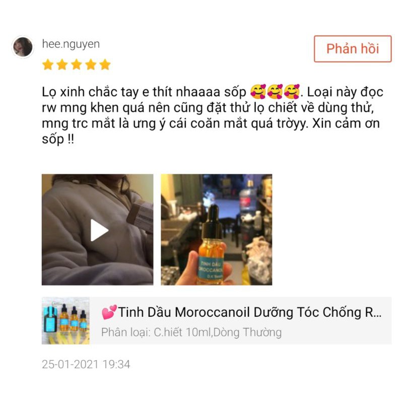 Tinh Dầu Dưỡng Tóc Chống Rối Tăng Độ Óng ả, Mềm Mượt