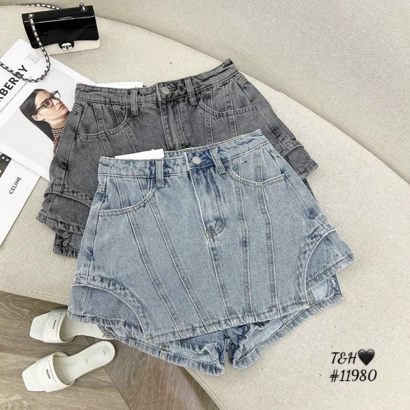 Quần jeans giả váy gân hàng QCL1