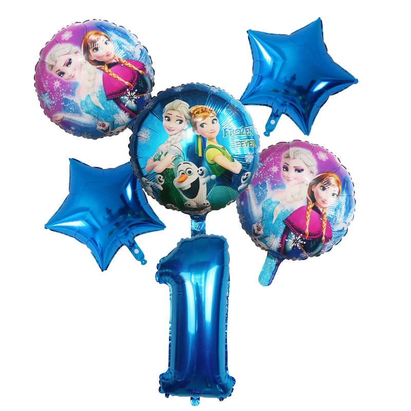 DISNEY Set 6 bong bóng hình công chúa Elsa và Anna màu gradient trang trí tiệc sinh nhật cho bé
