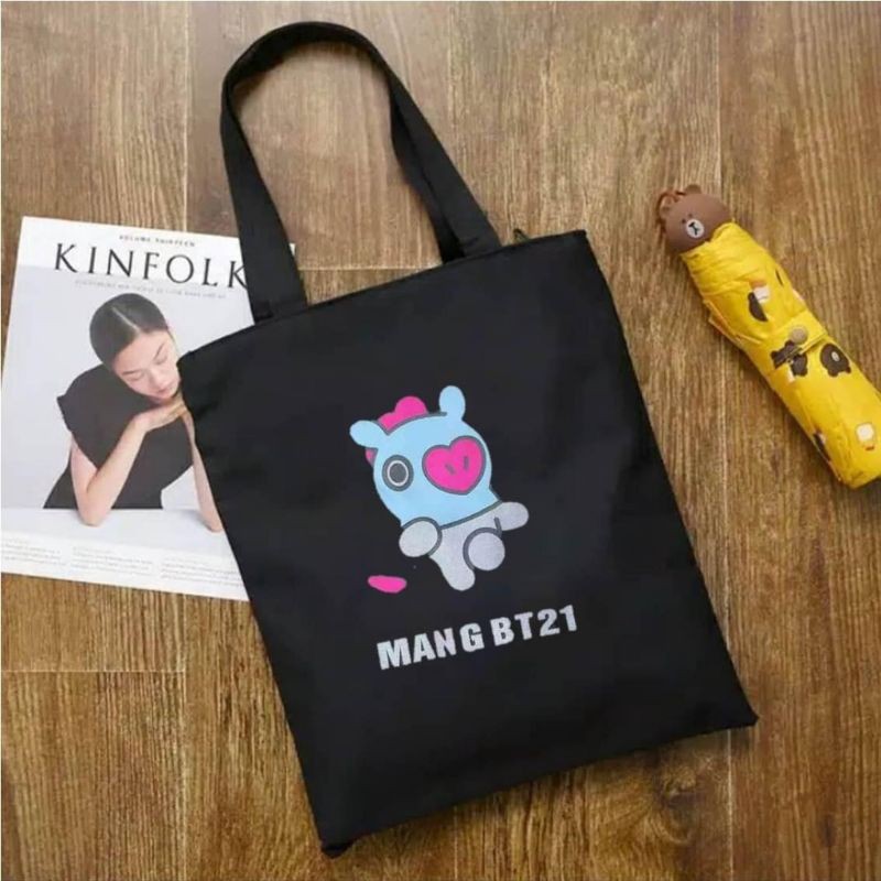 Túi Tote Vải Canvas In Hình Bt21 Bts Đáng Yêu