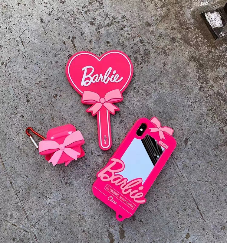 Gương trang điểm cầm tay thiết kế hình trái tim bằng acrylic phong cách Hàn Quốc