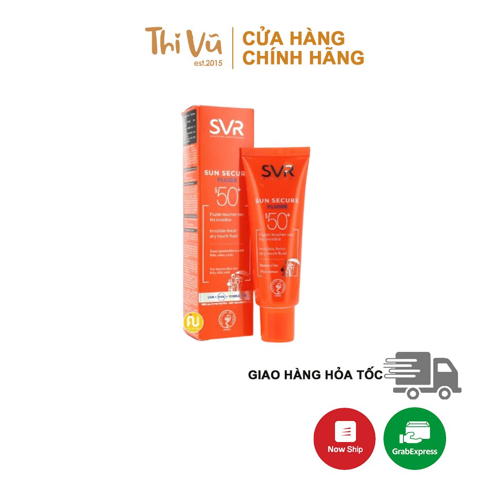 Kem chống nắng SVR Sun Secure Fluide SPF50+ 50ml, Kem Chống Nắng Trong Suốt Không Gây Nhờn Da - Thi Vũ