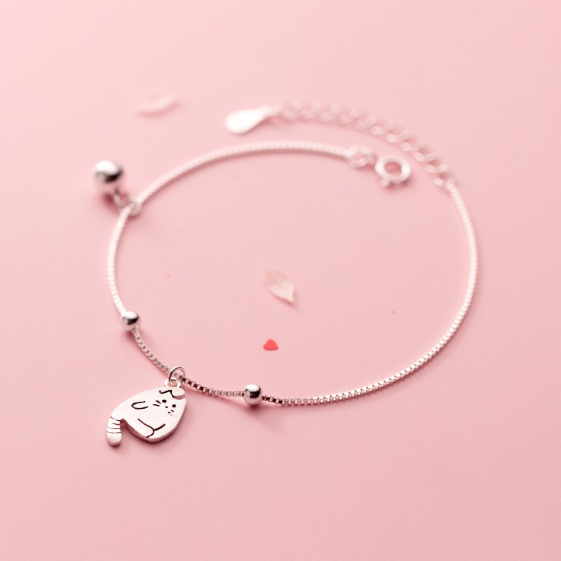 Vòng tay vòng chân lắc tay lắc chân nữ bạc s925 mèo mập và chuông cute Cá jewelry | BigBuy360 - bigbuy360.vn
