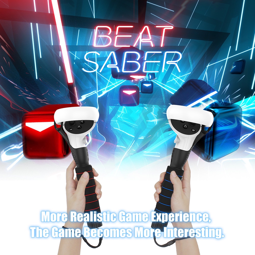 Tay cầm đèn kép Tay cầm mở rộng cho Oculus Quest 2 Phụ kiện Chơi bộ điều khiển trò chơi Beat Sabre c