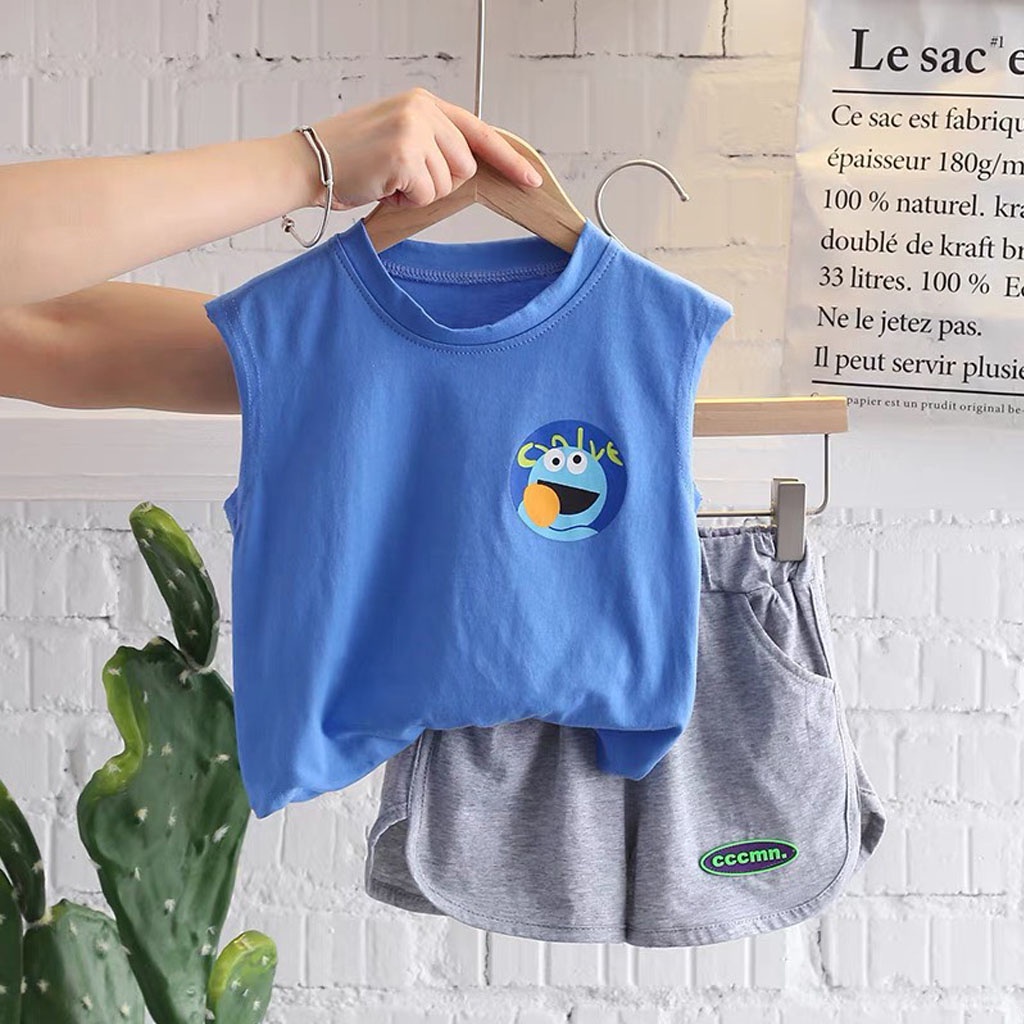 Bộ Sát Nách Bé Trai, Bộ Cộc Tay Cho Bé In Chữ MNOSTRE Cho Bé Trai, Bé Gái Từ 7-25kg - LILA KIDS