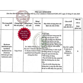 Gel bôi trơn Hyalosan - Tích hợp bảo vệ vùng kín nam nữ xuất sứ Châu Âu hộp 50ml.
