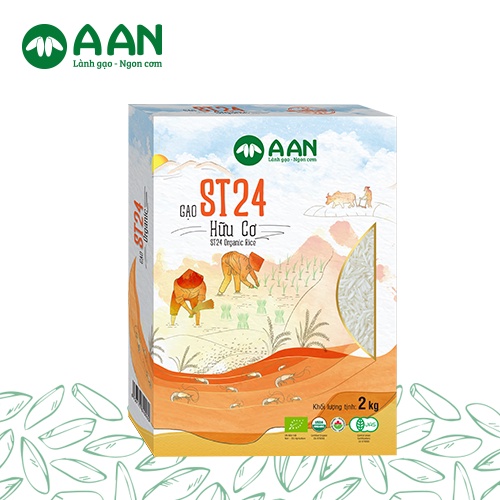 [HÀNG CHÍNH HÃNG] Gạo ST24 Hữu Cơ Gạo A  An Túi 2 Kg