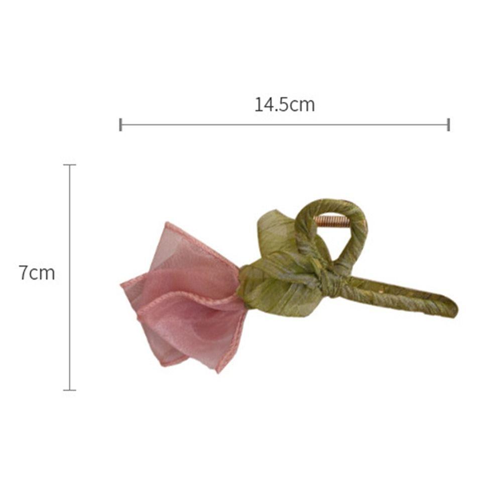 Kẹp Tóc Hình Hoa Tulip Phối Dây Ruy Băng Dày Dặn Phong Cách Hàn Quốc Cho Nữ