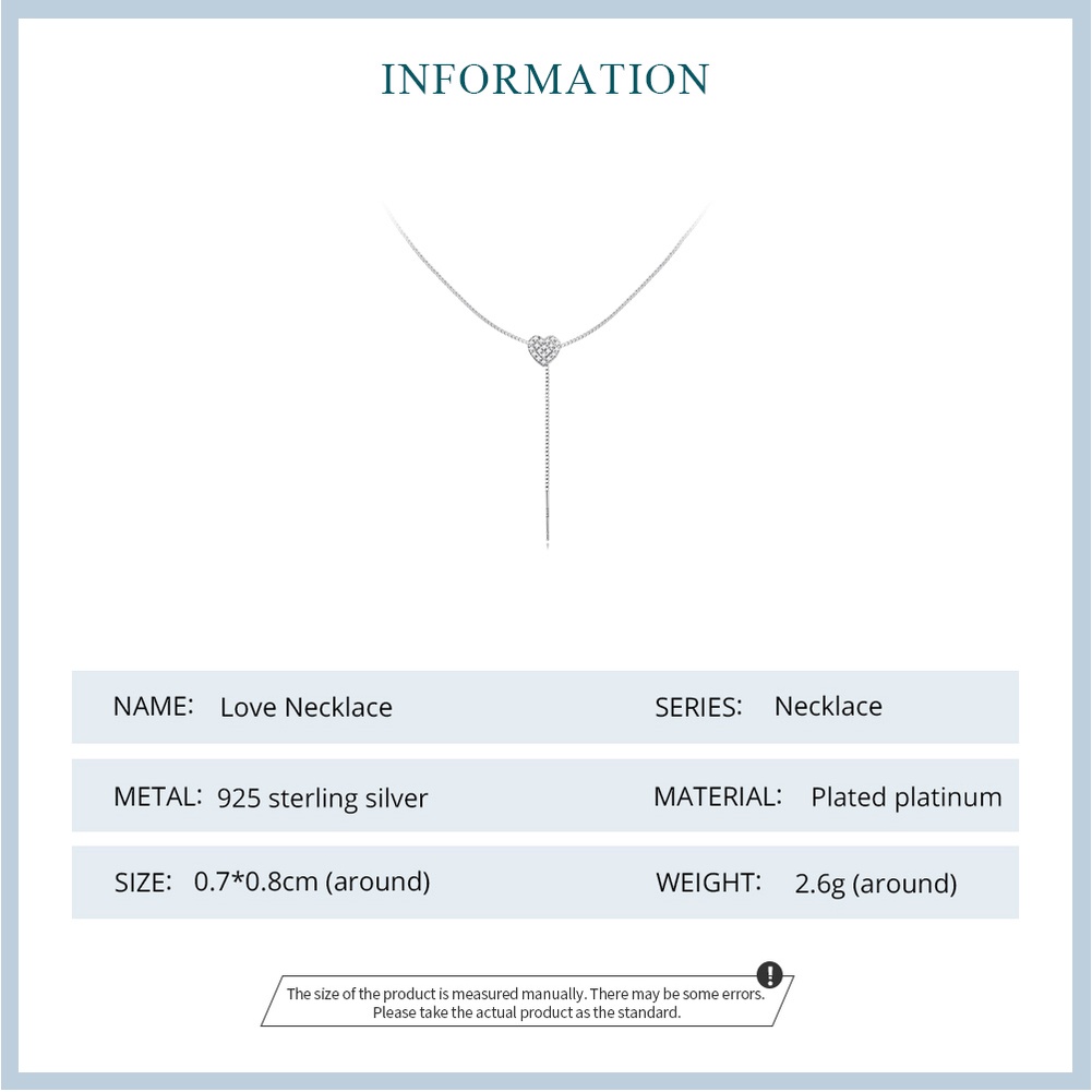 BAMOER Dây ChuyềN bạc 925 HìNh TráI Tim ThờI Trang
