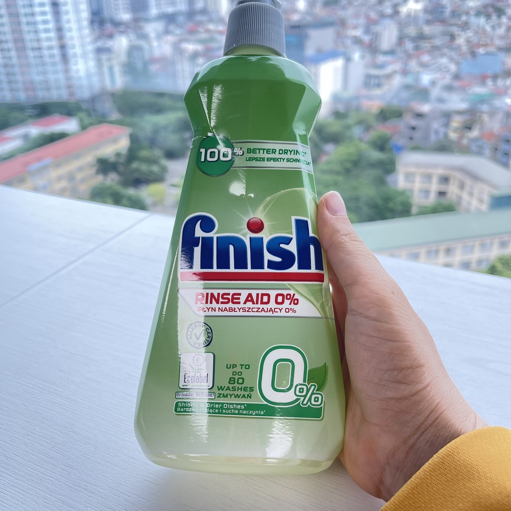 [CHAI TO-TIẾT KIỆM] Nước làm bóng finish 800ml,400ml, 1200ml cho máy rửa bát Dầu bóng Finish chất trợ xả bát chén ly