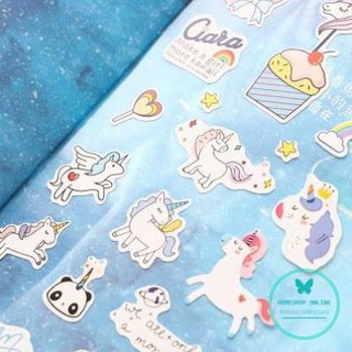 Miếng dán sticker ngựa Unicorn 1 sừng siêu đẹp - S7 Sticker ngựa thần sticker cute sticker dễ thương