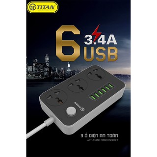 Ổ điện thông minh 6 cổng USB Titan CD01