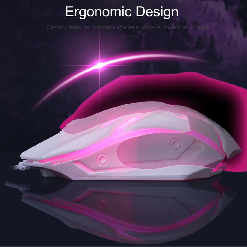 Bộ bàn phím chơi game có dây kèm chuột máy tính với bộ bàn phím cơ USB 7 màu LED