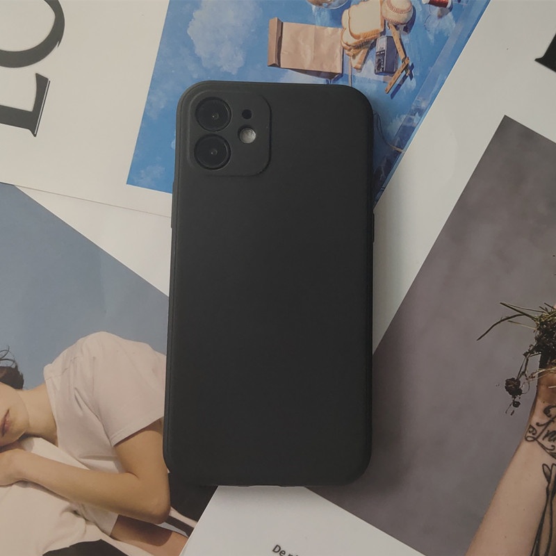 Ốp điện thoại silicon nhân tạo màu trơn không hình cho IPhone 7 8 11 12 13 X Xr Xs Max Pro Plus Mini | BigBuy360 - bigbuy360.vn