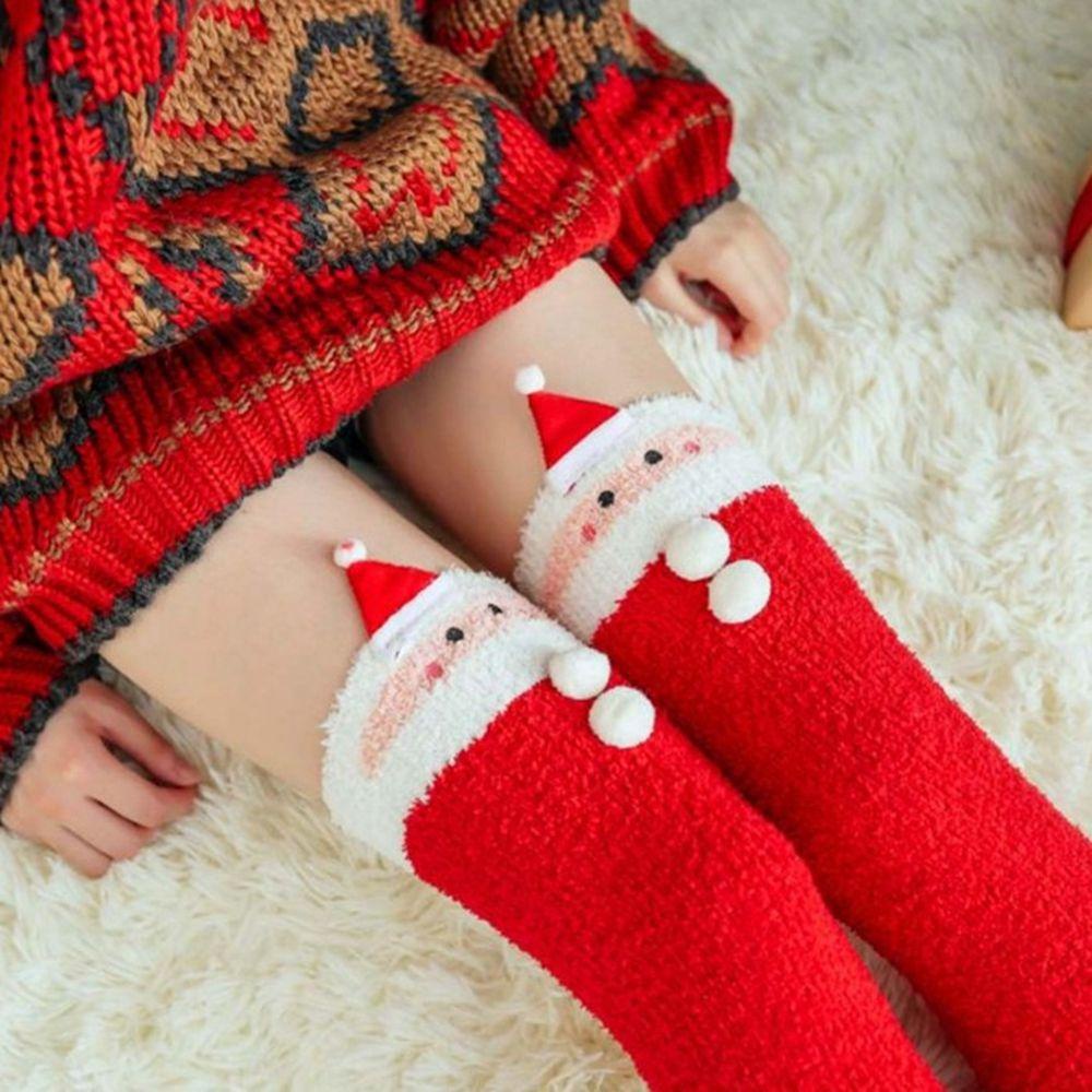 Vớ Cotton San Hô Thoải Mái Họa Tiết Giáng Sinh Dễ Thương Cho Nữ