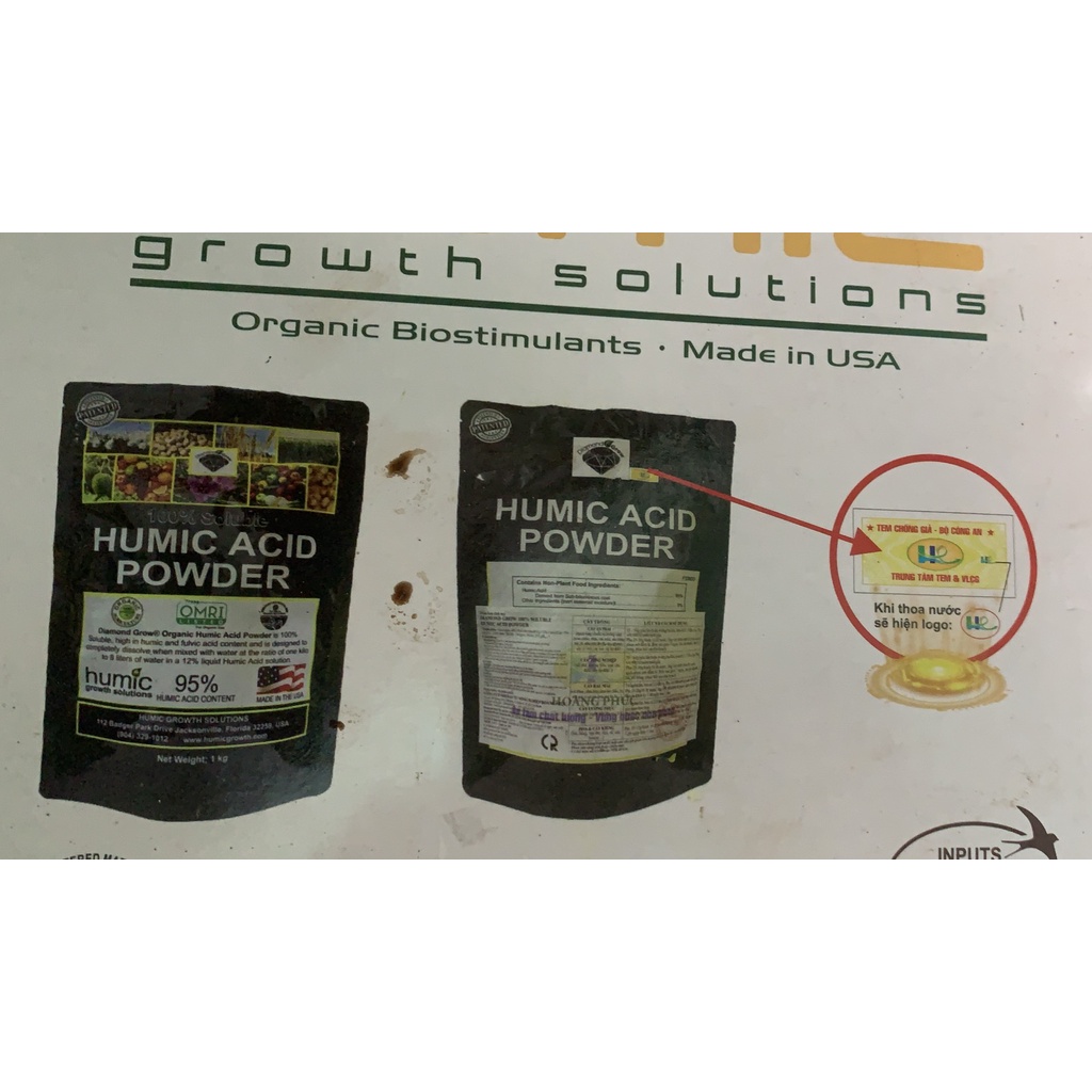Phân bón kích ra rễ Humic acid power Hoàng Phúc nhập từ Mỹ - 1kg