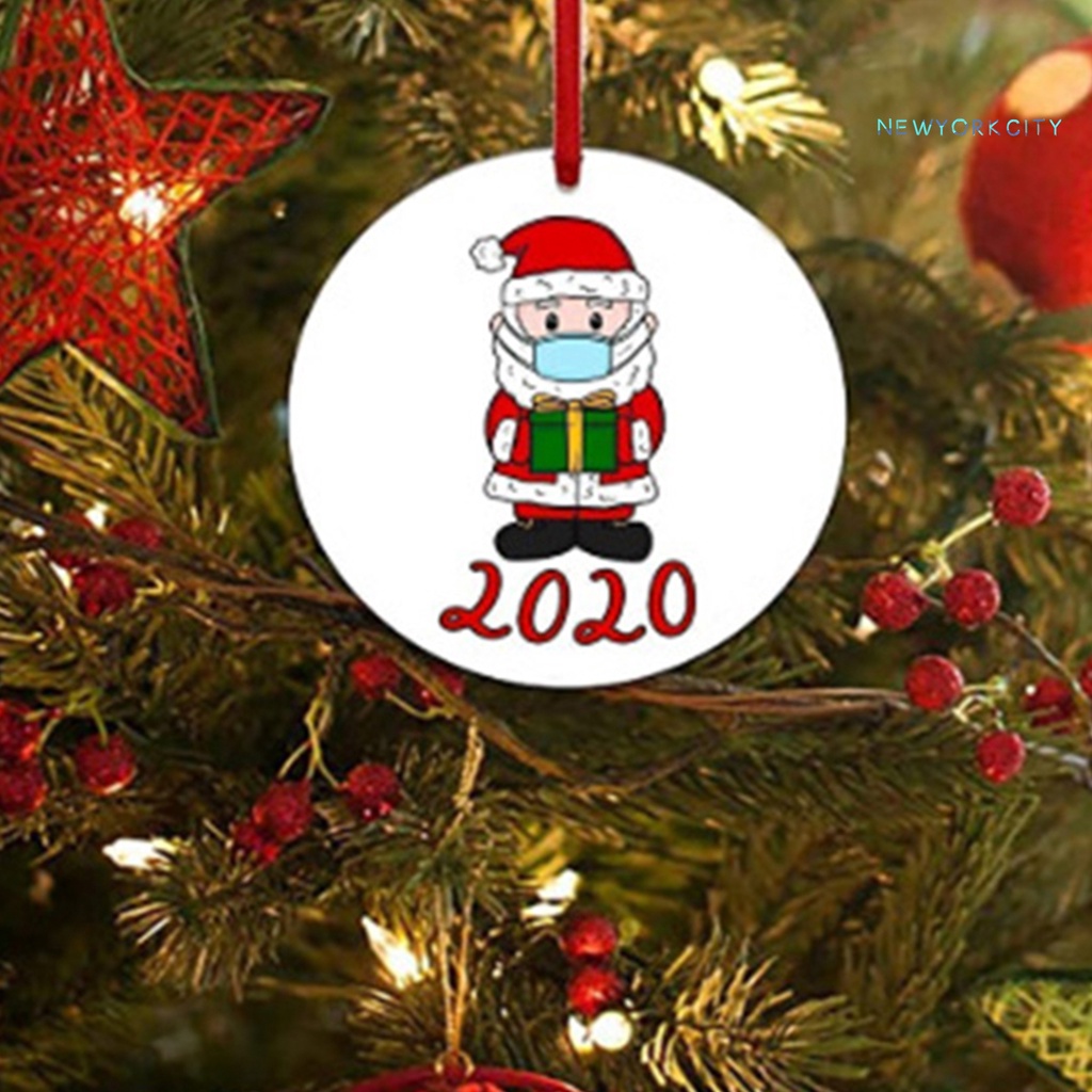 Mặt Gỗ Hình Tròn In Chữ Giáng Sinh Trang Trí Cây Thông