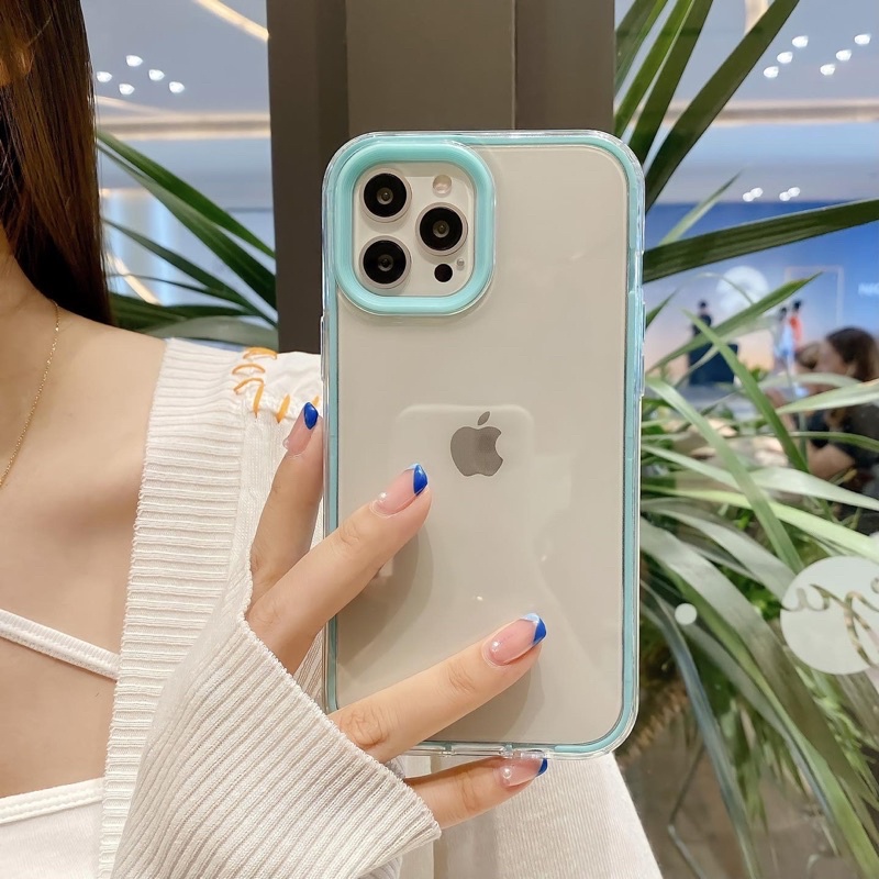 Ốp Điện Thoại Trong Suốt Viền Màu Dễ Thương - CAS2234