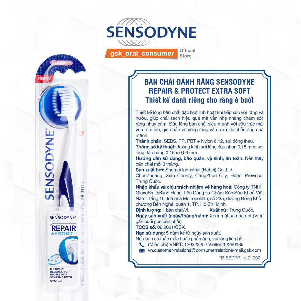 Combo 4 Bàn chải đánh răng Sensodyne Repair &amp; Protect Extra Soft/Cái