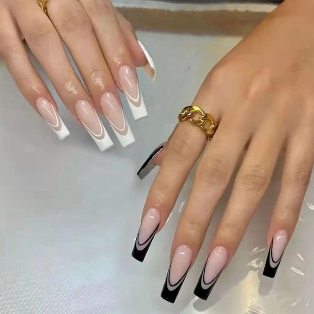 NIUYOU Hộp 24 Móng Tay Giả Đính Đá Trang Trí Xinh Xắn