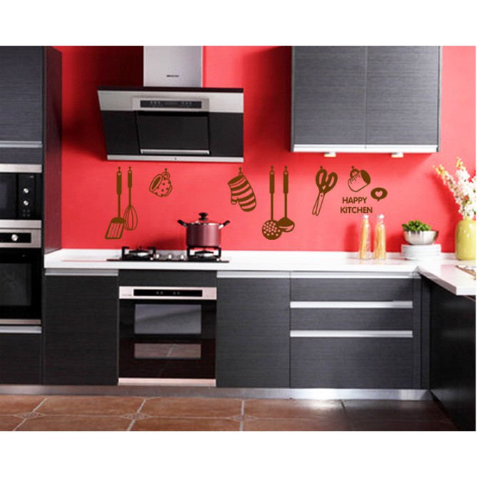 Decal trang trí tường Dụng Cụ làm Bếp
