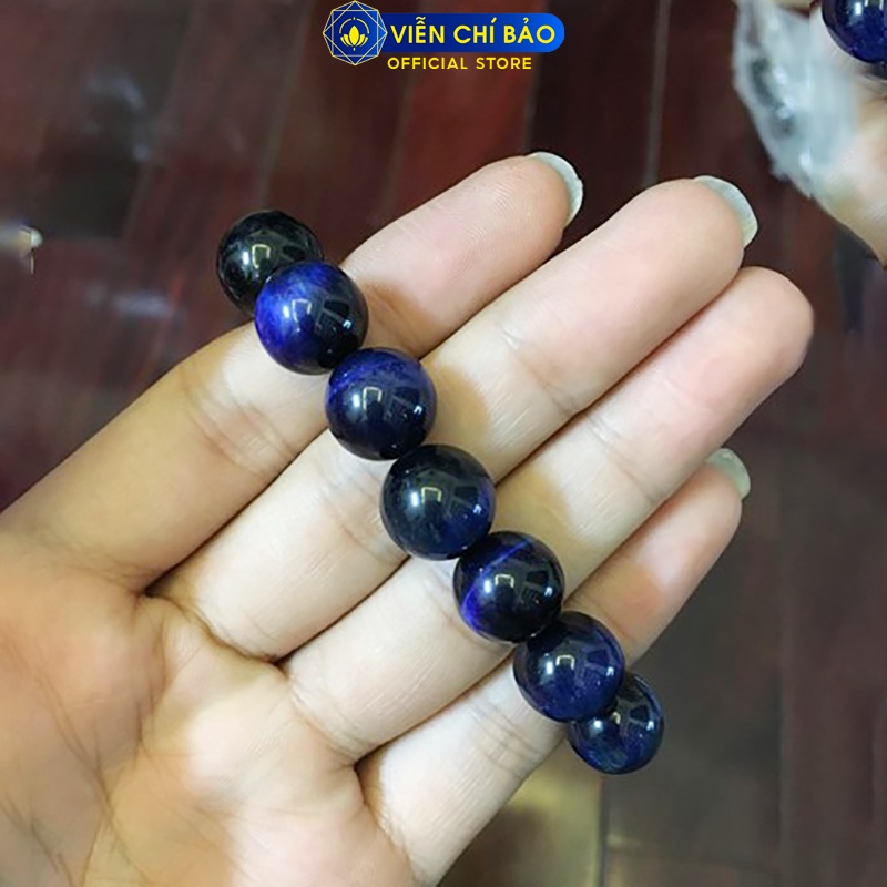 Vòng tay đá mắt hổ xanh dương nhiều kích cỡ chất liệu đá tự nhiền thời trang phụ kiện trang sức Viễn Chí Bảo V000041