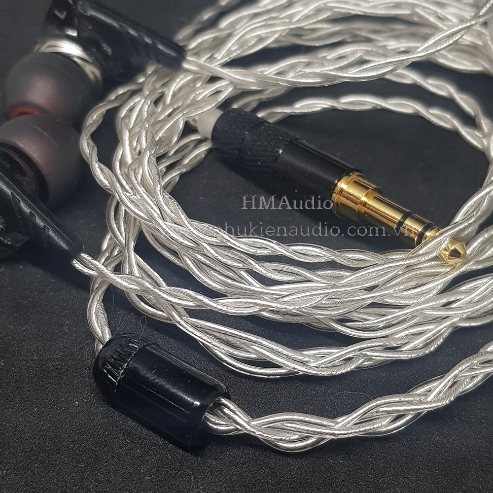 Dây tai nghe đồng mạ bạc OFC 1.0mm tết 4  - Connetor MMCX/ 2pin 0.78mm/ A2DC/ IM01/02/03/50/70