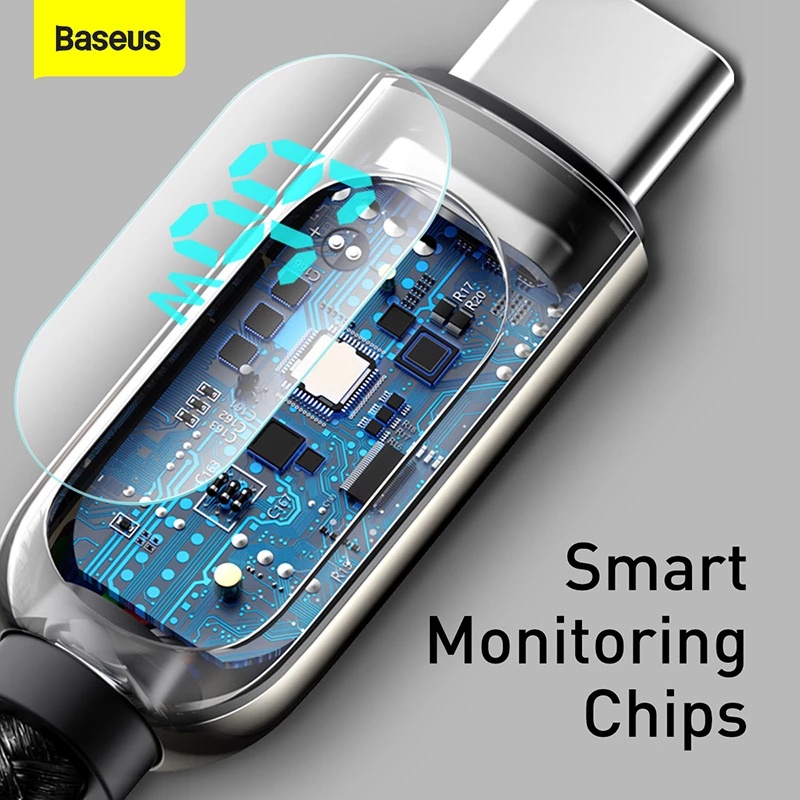 Dây cáp sạc nhanh 66W Baseus có đèn LED  chuyển tải dữ liệu tiện dụng cho Huawei P40 Xiaomi Mi 10 Samsung S2