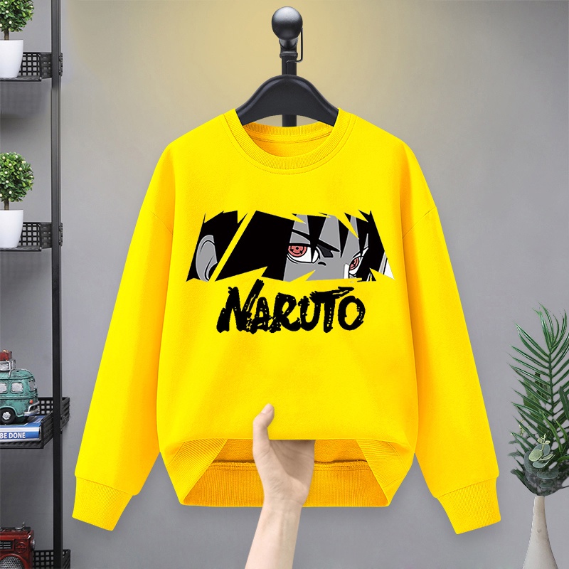 Áo Thun Nỉ Tay Dài Cổ Tròn In Hình Anime Thời Trang Cho Bé Trai